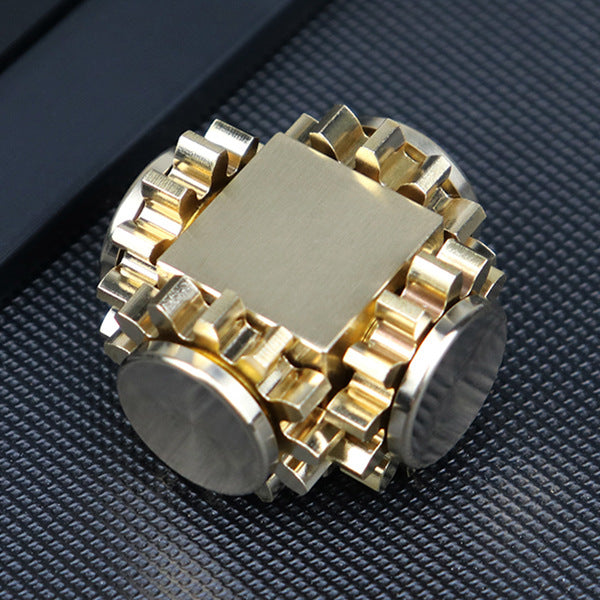 Brass Cube Gears Fidget Spinner