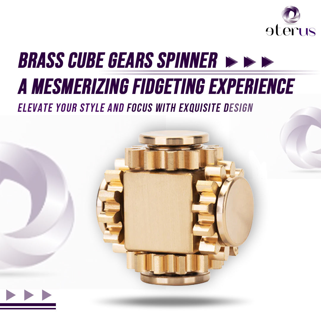 Brass Cube Gears Fidget Spinner