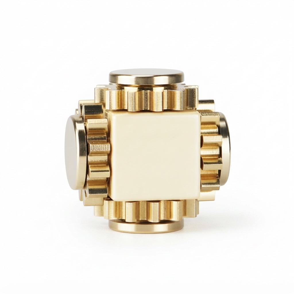 Brass Cube Gears Fidget Spinner