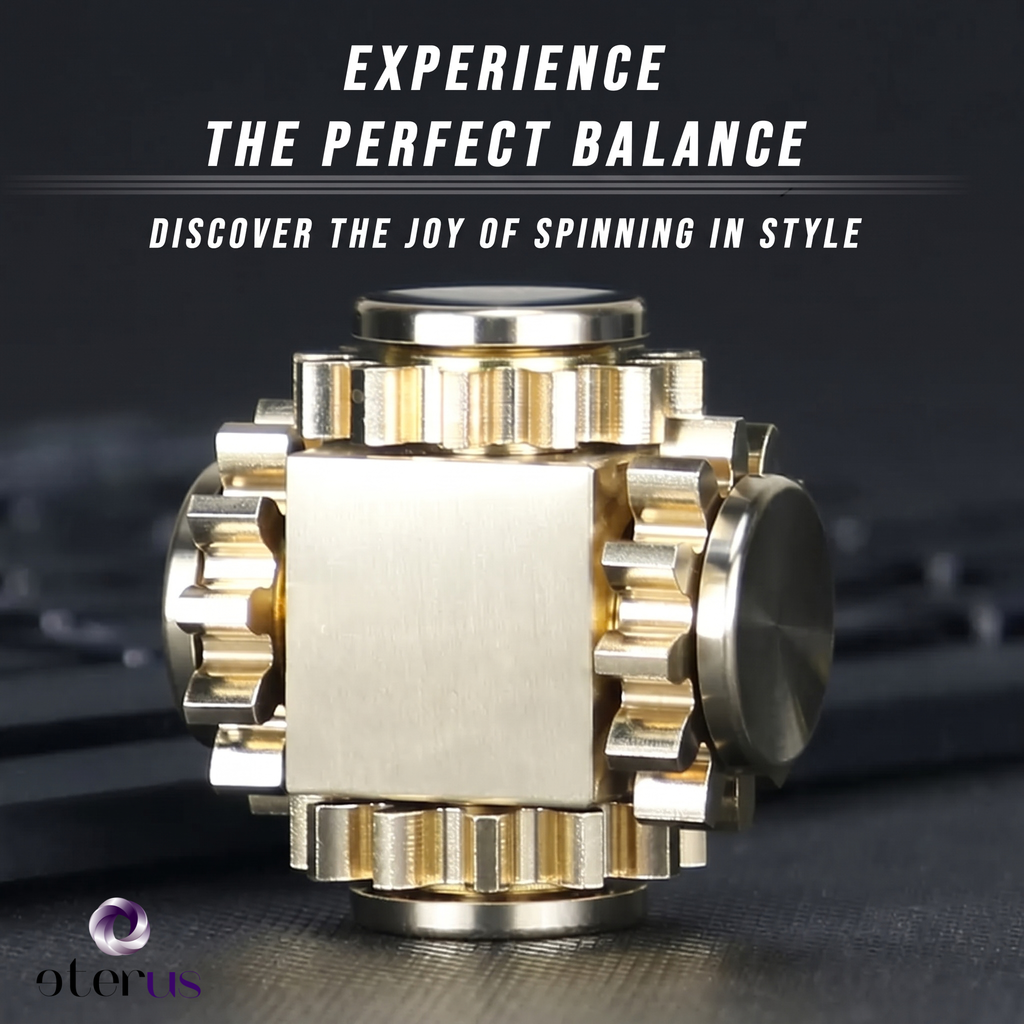 Brass Cube Gears Fidget Spinner